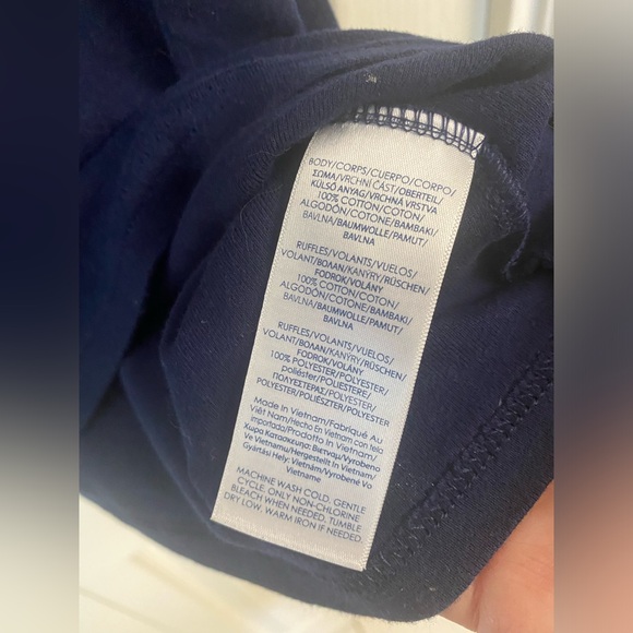 Chaps women's Basic top navy blue Ruffle front sleeveless size XL - Picture 5 of 11